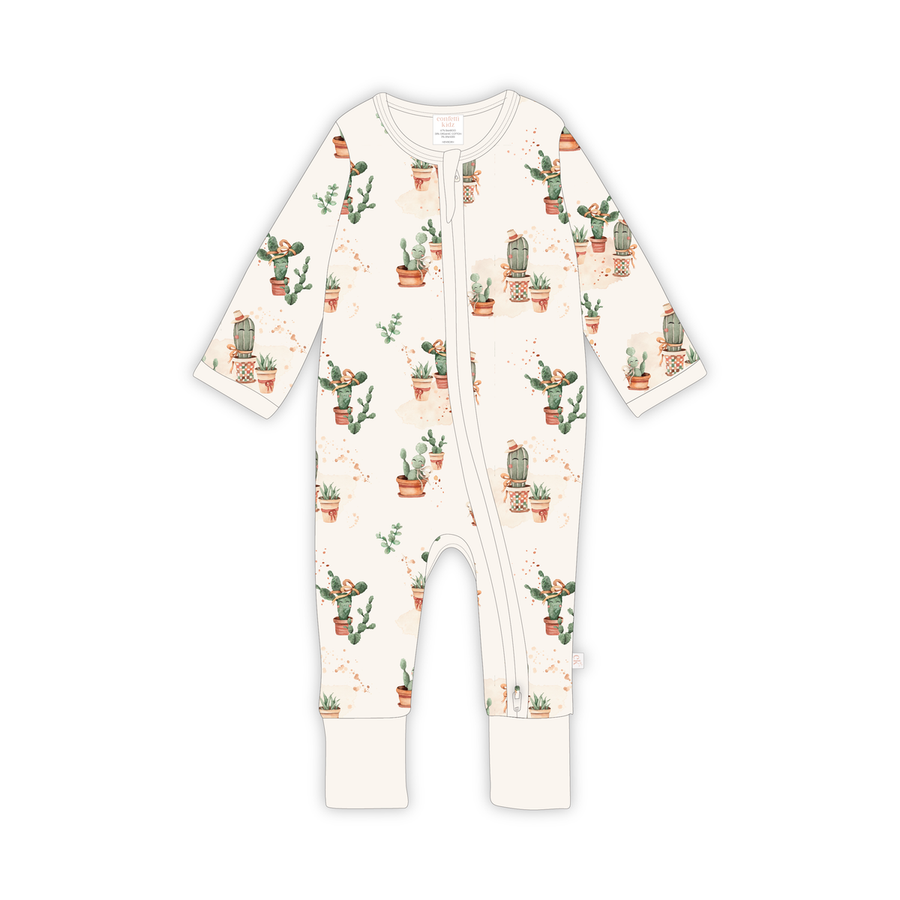 Happy Cactus Bamboo Zipsuit - Confetti Kidz