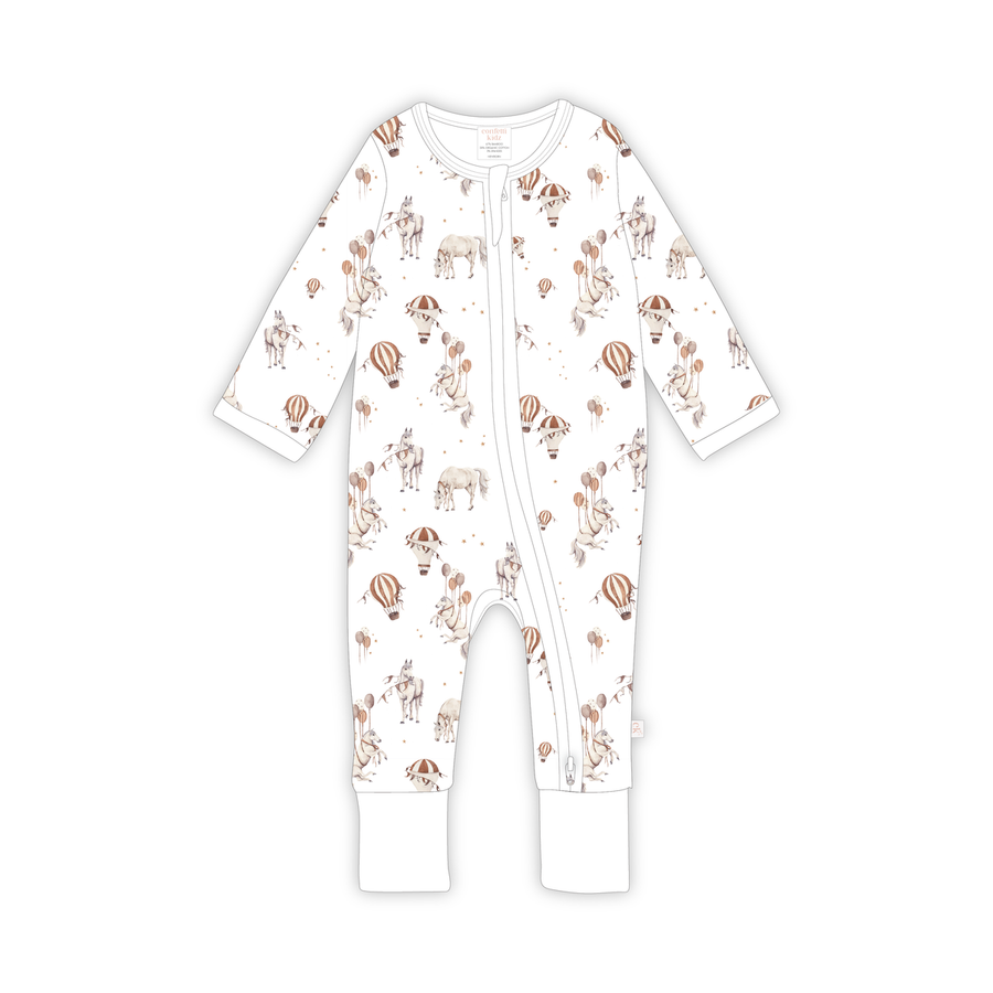 Sky Stallions Bamboo Zipsuit - Confetti Kidz