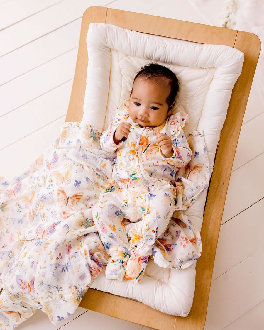 Butterfly Blooms Bamboo Zipsuit - Confetti Kidz