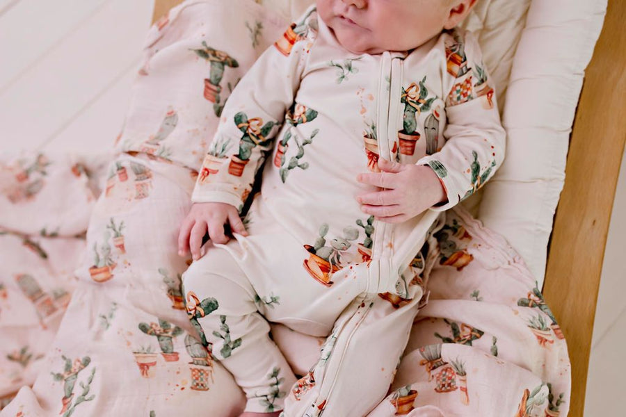 Happy Cactus Bamboo Zipsuit - Confetti Kidz