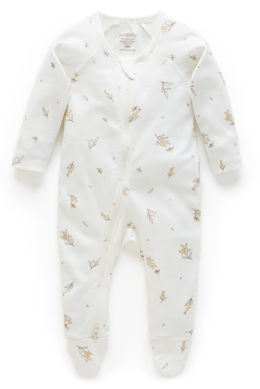 Purebaby Premmie Zip Growsuit