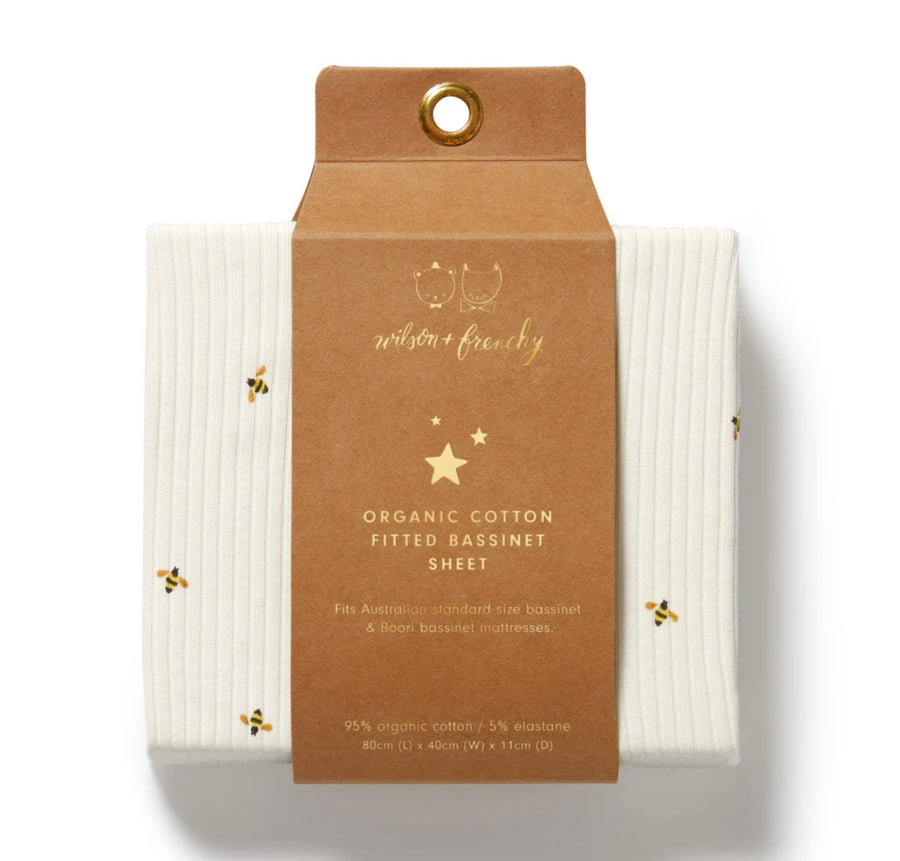 Wilson and Frenchy Bee Mine Organic Bassinet Sheet