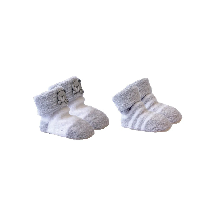 Playette - Chenille Bootie Sock 2 Pack Various Colours