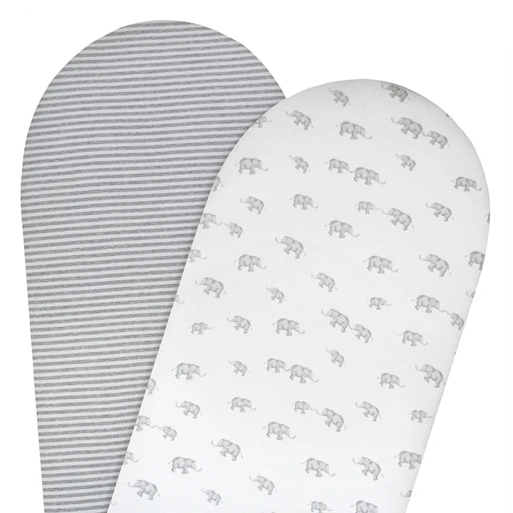 Living Textiles - 2PK Moses/Pram Bassinet Fitted Sheets