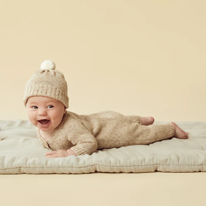 Wilson and Frenchy - Almond Fleck Knitted Growsuit