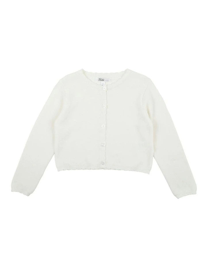Scalloped Edge Organic Cardigan - Bebe