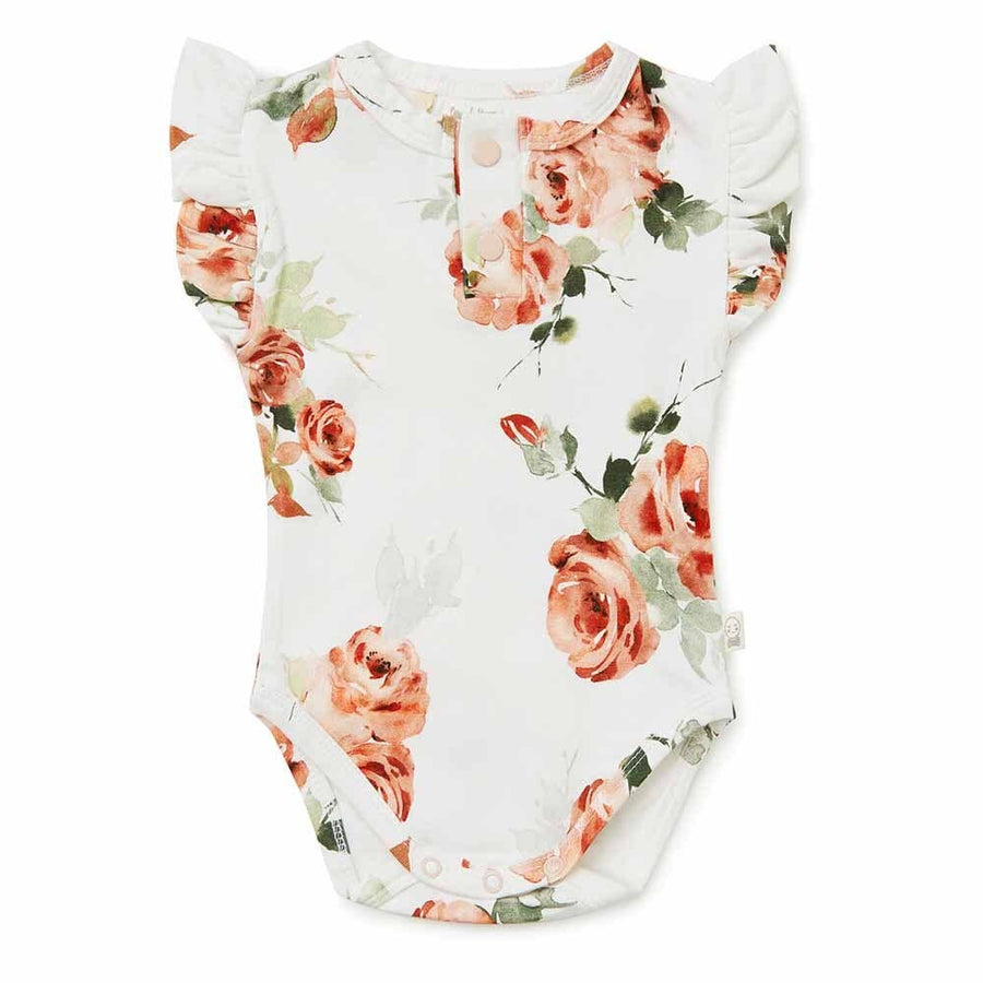 Rosebud Short Sleeve Organic Bodysuit: Newborn (0000)
