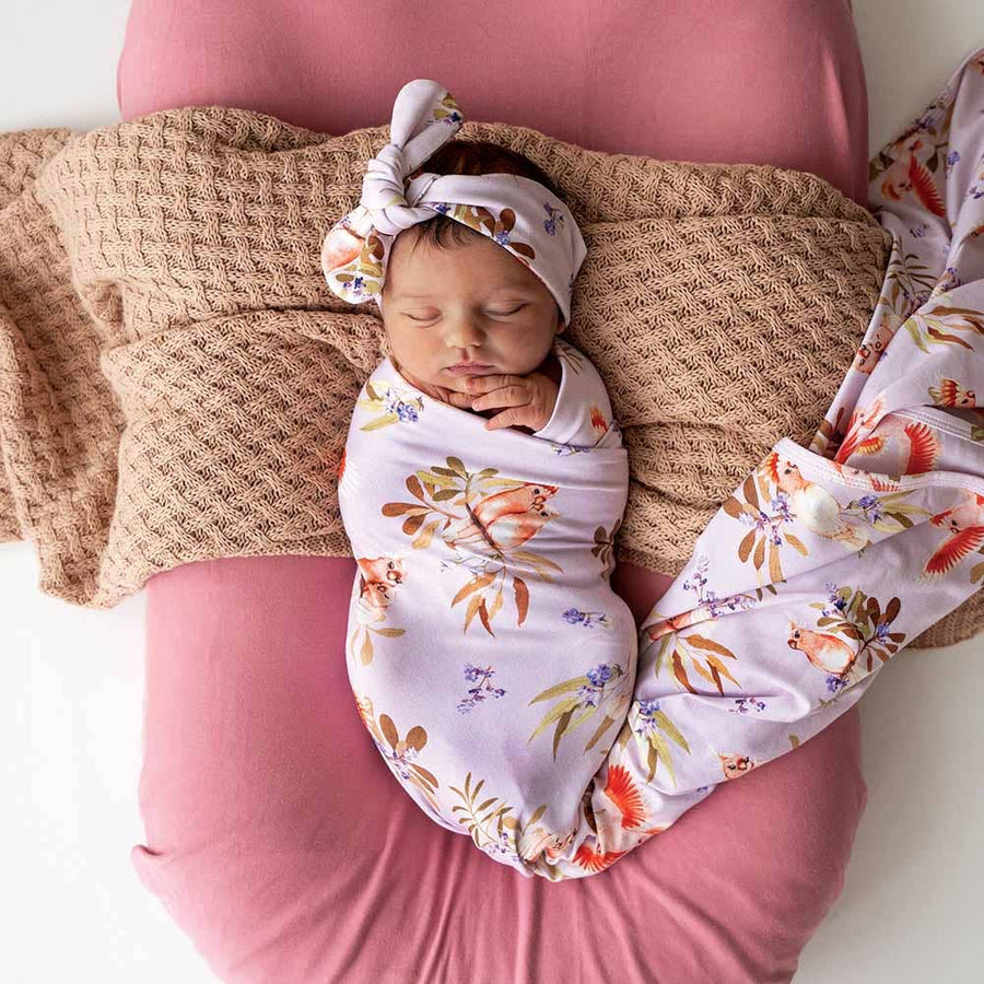 Snuggle Hunny Organic Jersey Wrap & Topknot Set