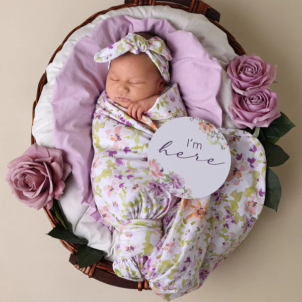 Snuggle Hunny Organic Jersey Wrap & Topknot Set