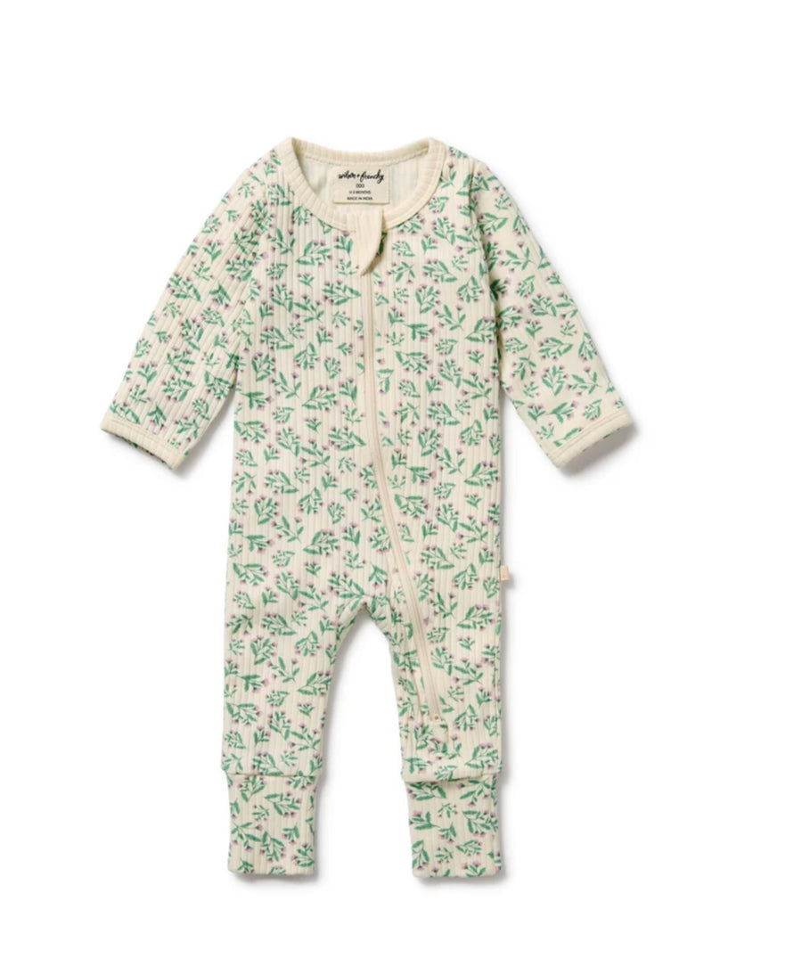 Wilson and Frenchy - Periwinkle Organic Zipsuit with Feet