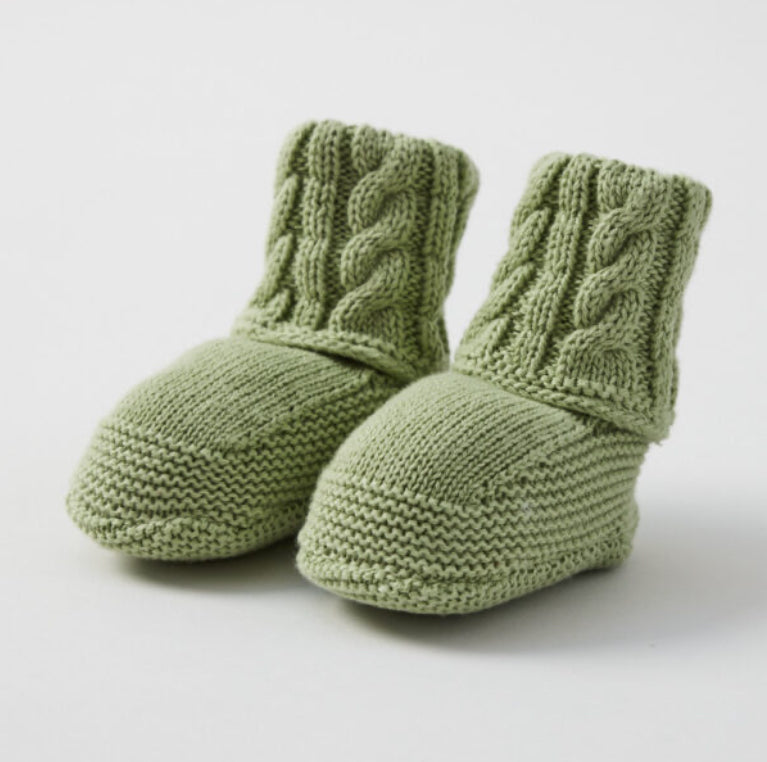 Jiggle and Giggle Cable Knit Booties