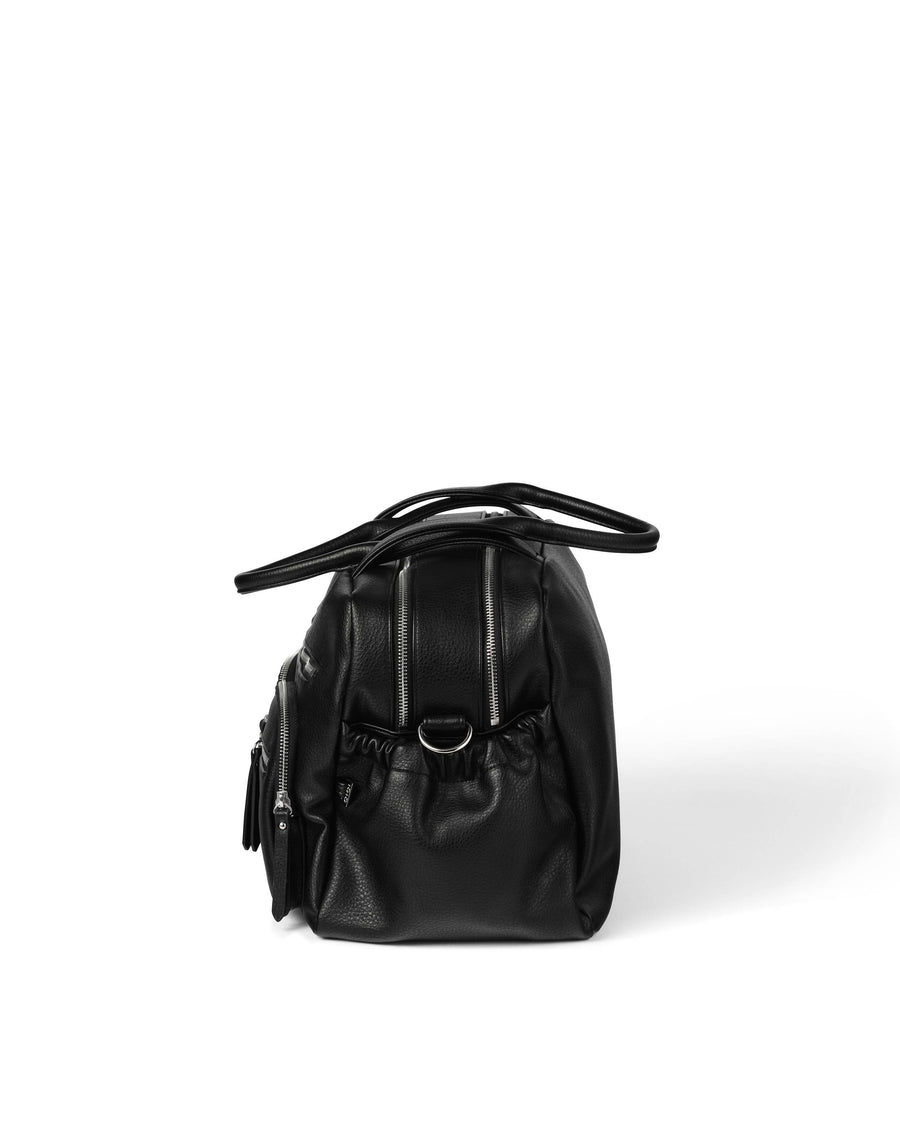 Carry All Nappy Bag - Black Dimple Faux Leather