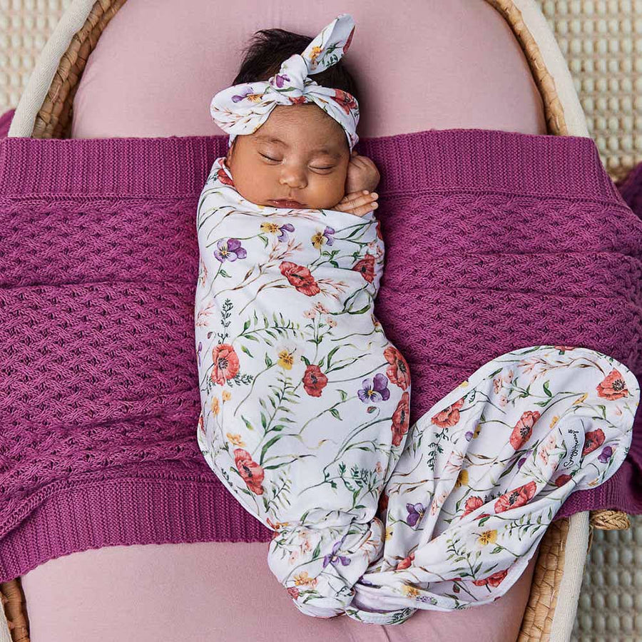 Snuggle Hunny Organic Jersey Wrap & Topknot Set