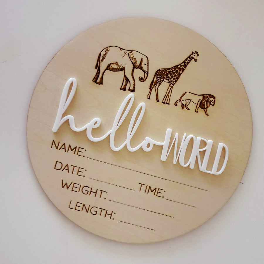 Hello world safari animals