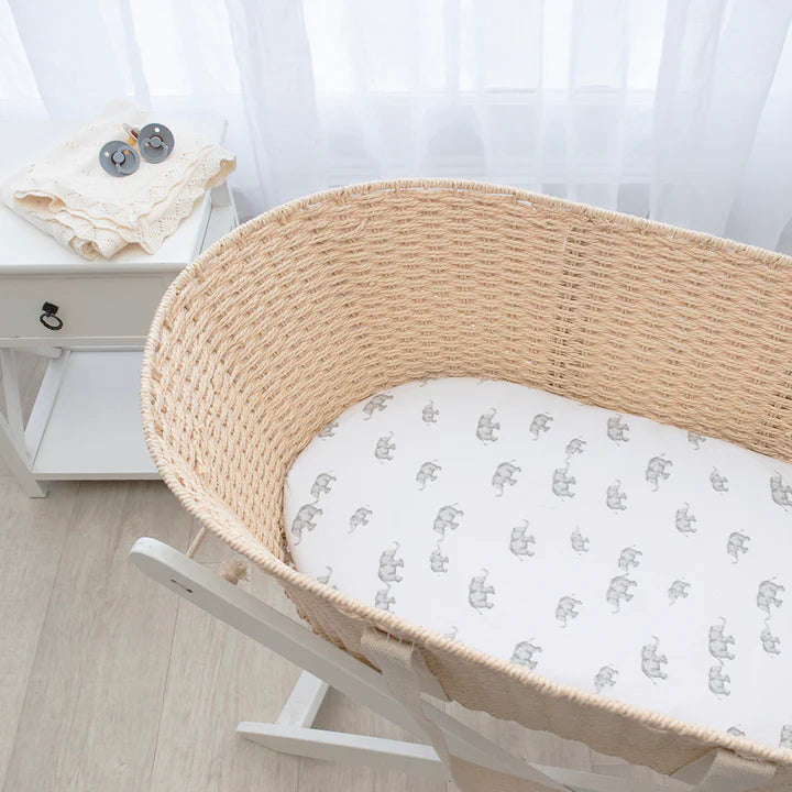 Living Textiles - 2PK Moses/Pram Bassinet Fitted Sheets