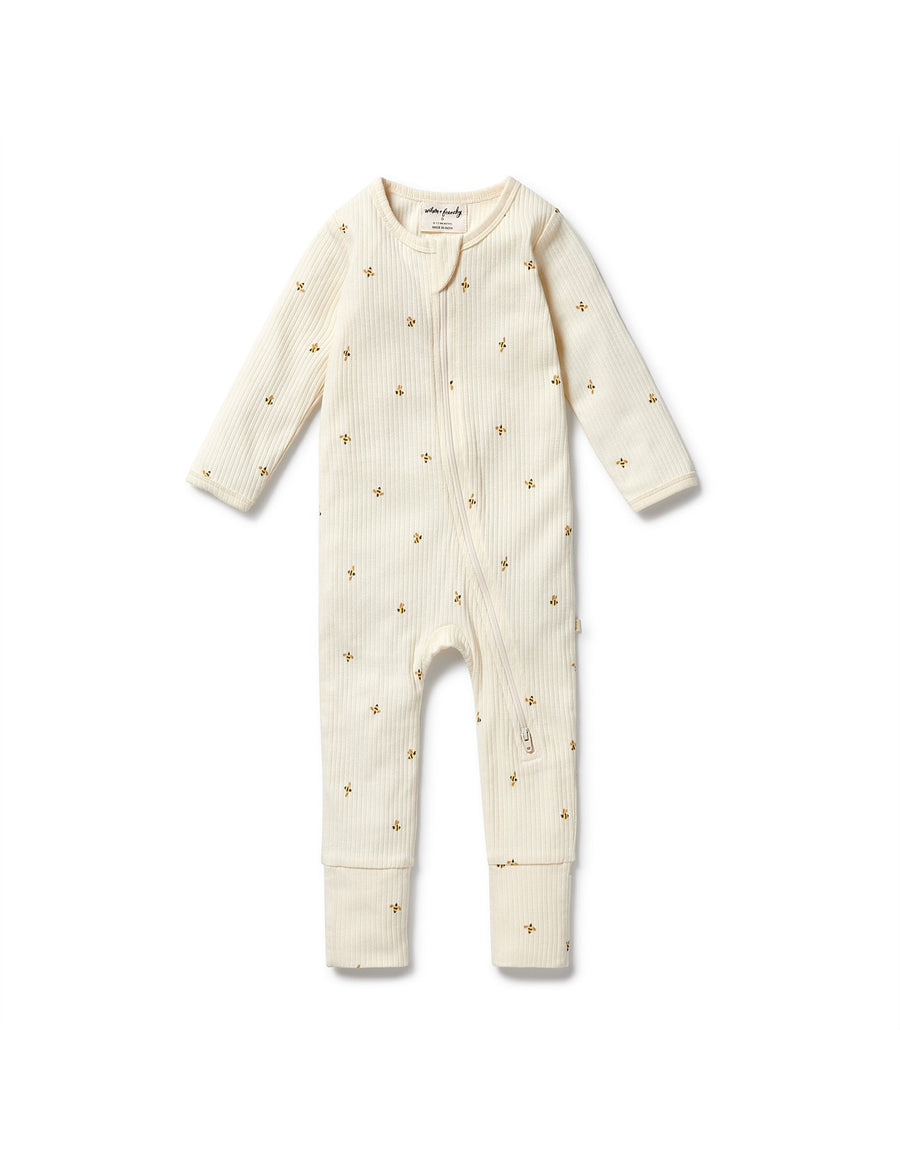 Wilson and Frenchy - Bee Mine Organic Zipsuit with Feet