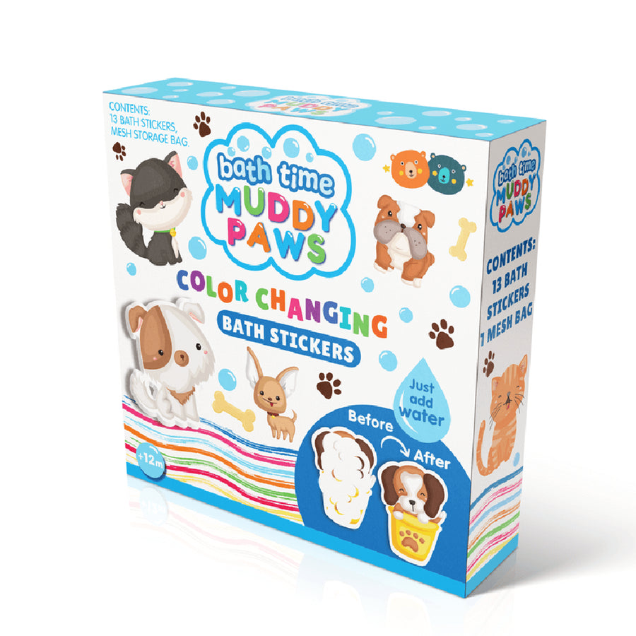 Colour Changing Bath Book & Stickers - Muddy Paws