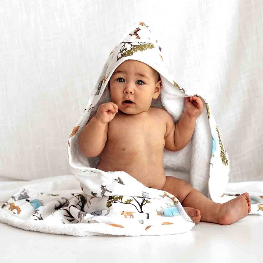 Safari Organic Hooded Baby Towel