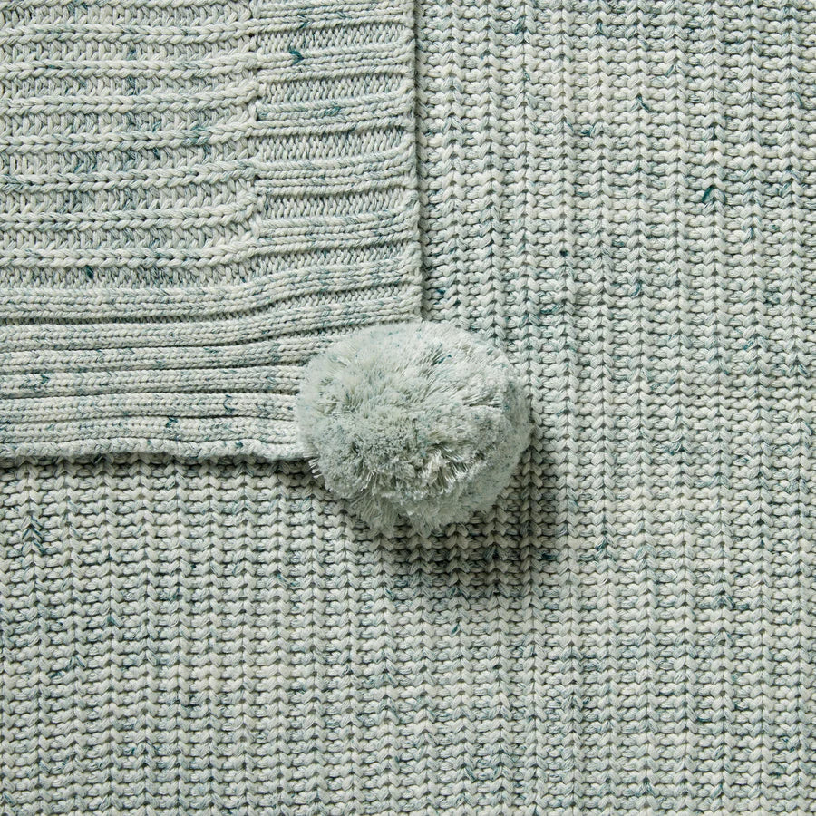 Wilson and Frenchy Moss Speckled Organic Knitted Blanket