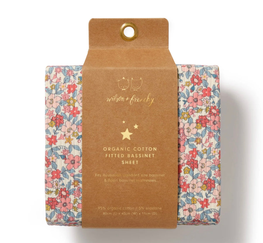 Wilson and Frenchy Summer Bloom Organic Bassinet Sheet