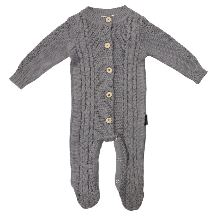 Korango - Cable Knit Button Up Onesie