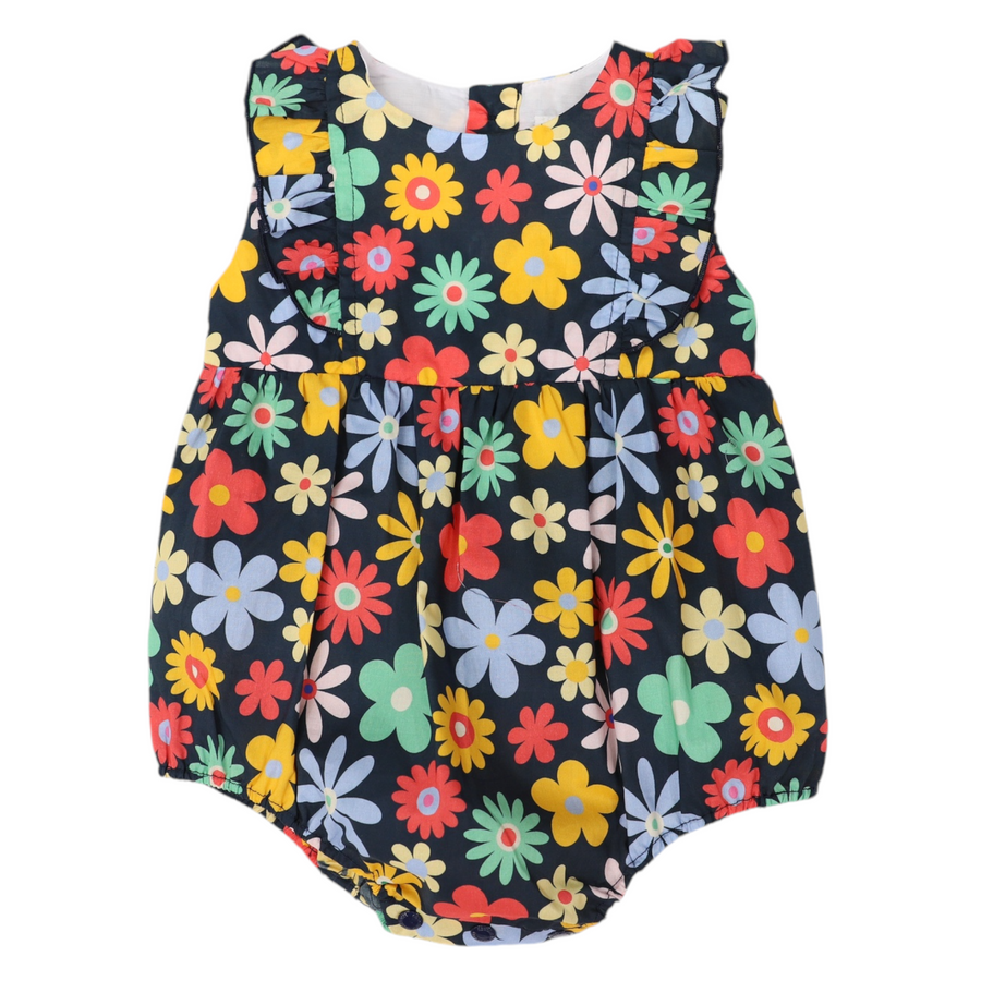 Korango - Flower Print Woven Frill Sunsuit