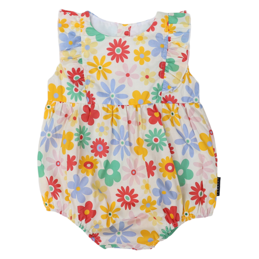 Korango - Flower Print Woven Frill Sunsuit