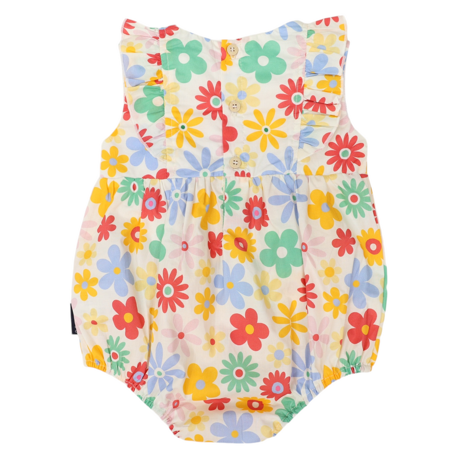 Korango - Flower Print Woven Frill Sunsuit