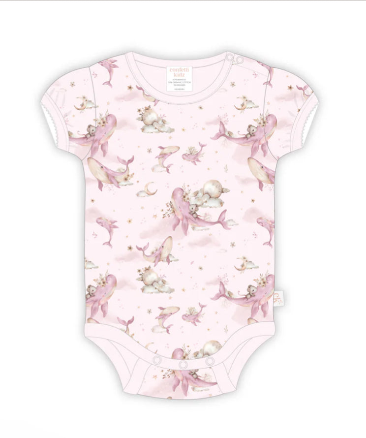 Whimsical Whales Bamboo Bodysuit - Confetti Kidz