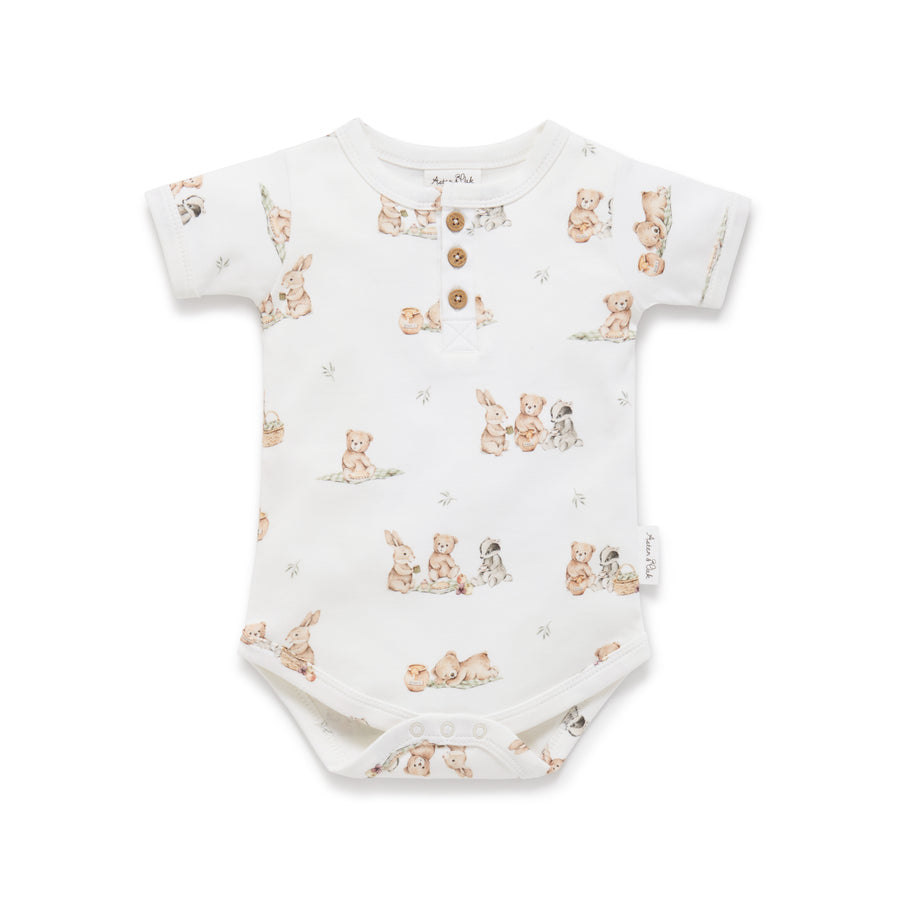 Aster and Oak Teddy Picnic Onesie