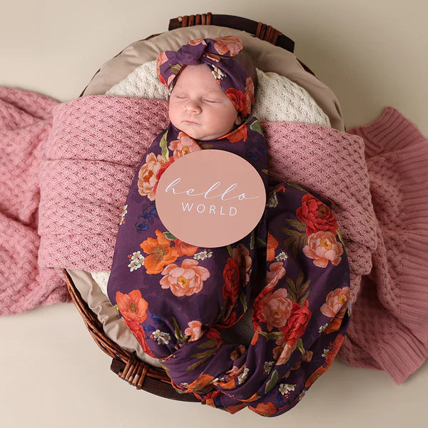 Snuggle Hunny Organic Jersey Wrap & Topknot Set