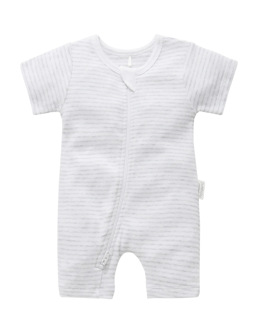 Purebaby Premmie Zip Short Growsuit