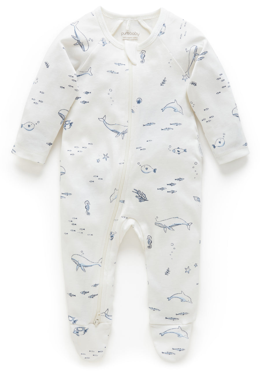 Purebaby Premmie Zip Growsuit