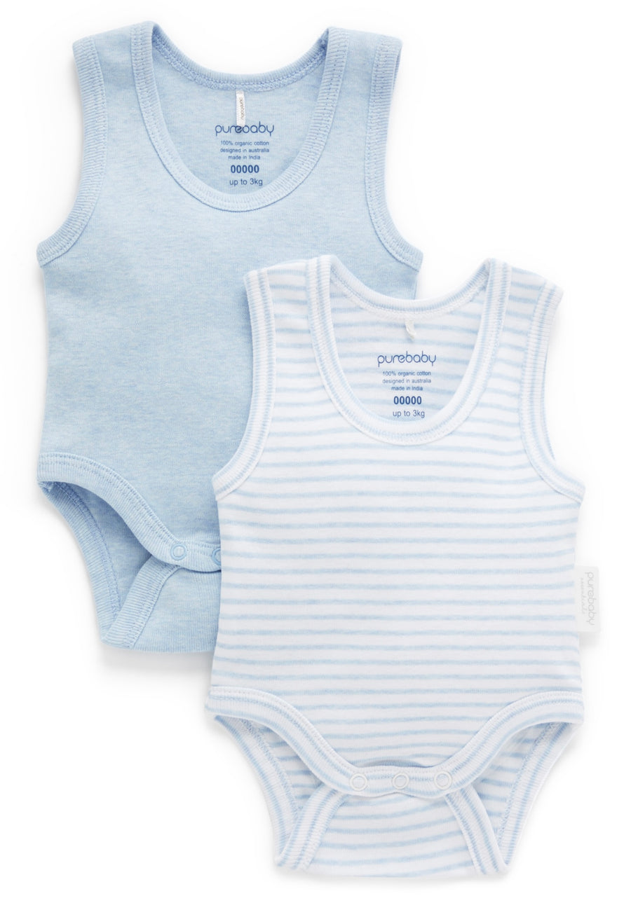 Purebaby Premmie Rib Bodysuit 2pk