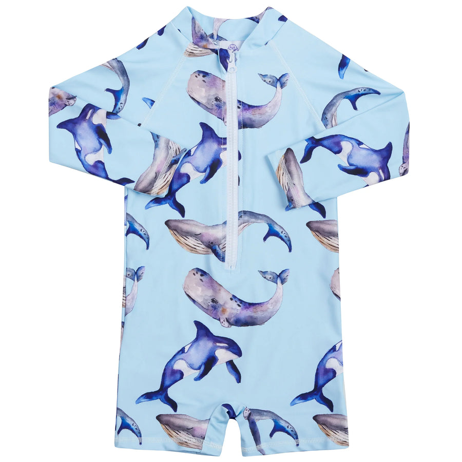 Cheeky Chickadee - Long Sleeve Zip Swimmers