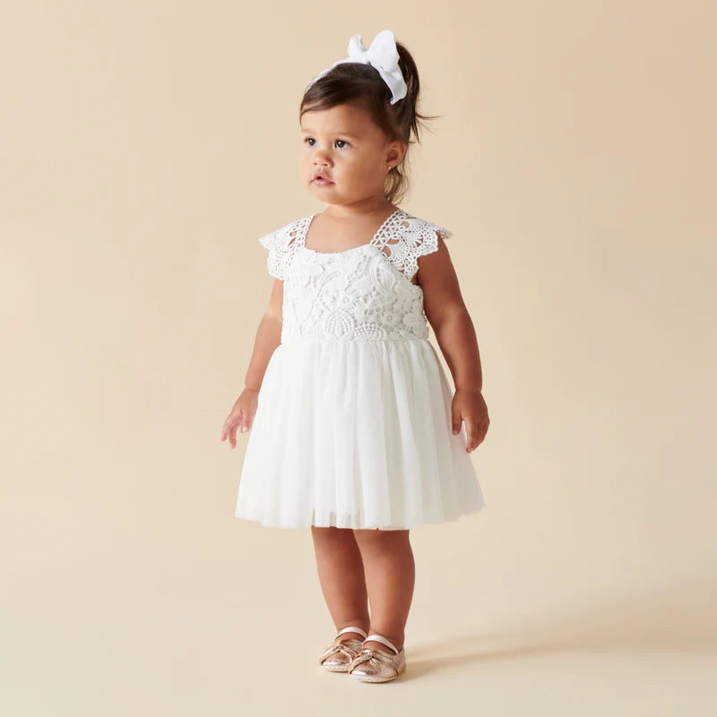 Designer Kidz -  Angie Lace Romper/Dress