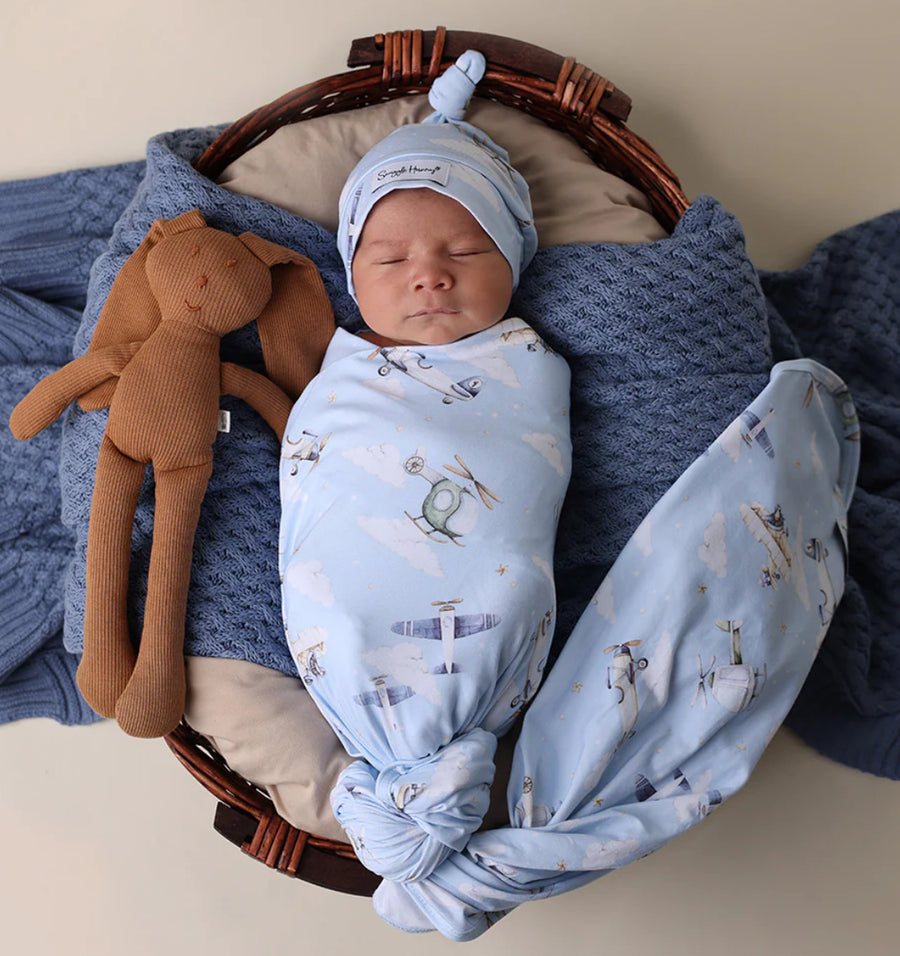 Snuggle Hunny Organic Jersey Wrap & Beanie Set