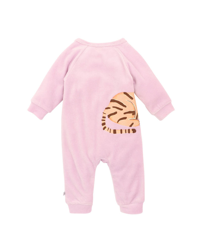 Fox and Finch - Tutu Tigers L/S Velour Zip Romper