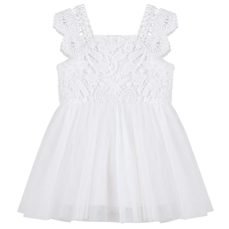 Designer Kidz -  Angie Lace Romper/Dress