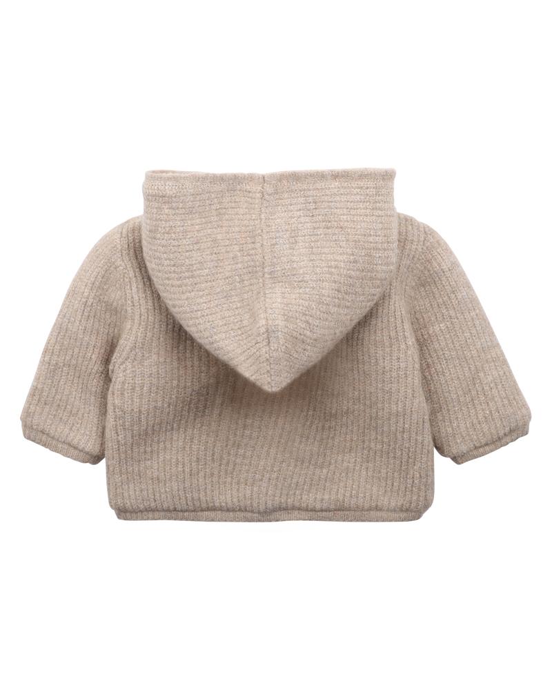 Bebe -  Taupe Knitted Hooded Jacket