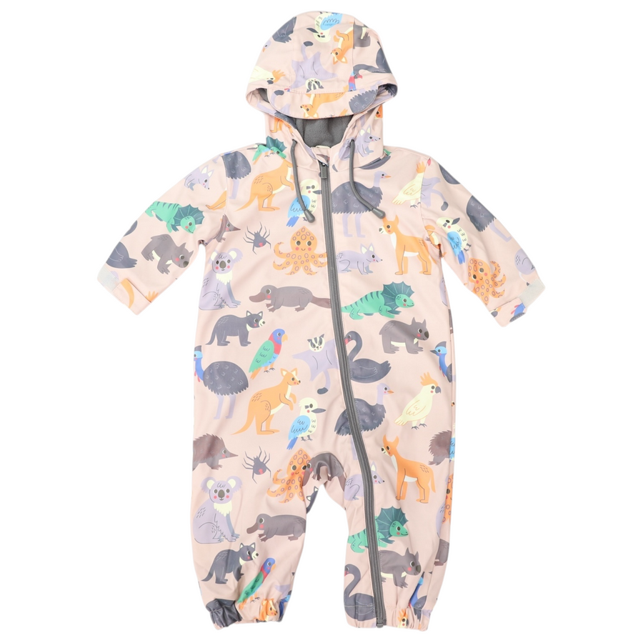 Korango Beige Australian Animal Rain Suit
