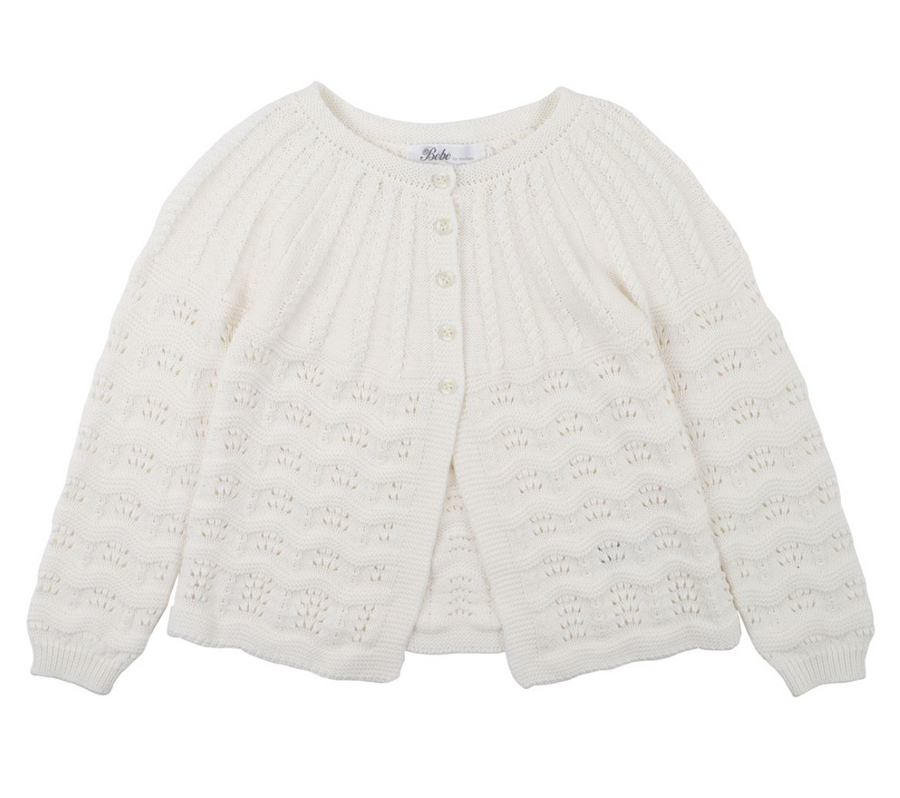 Bebe Cable Cardigan - Cream