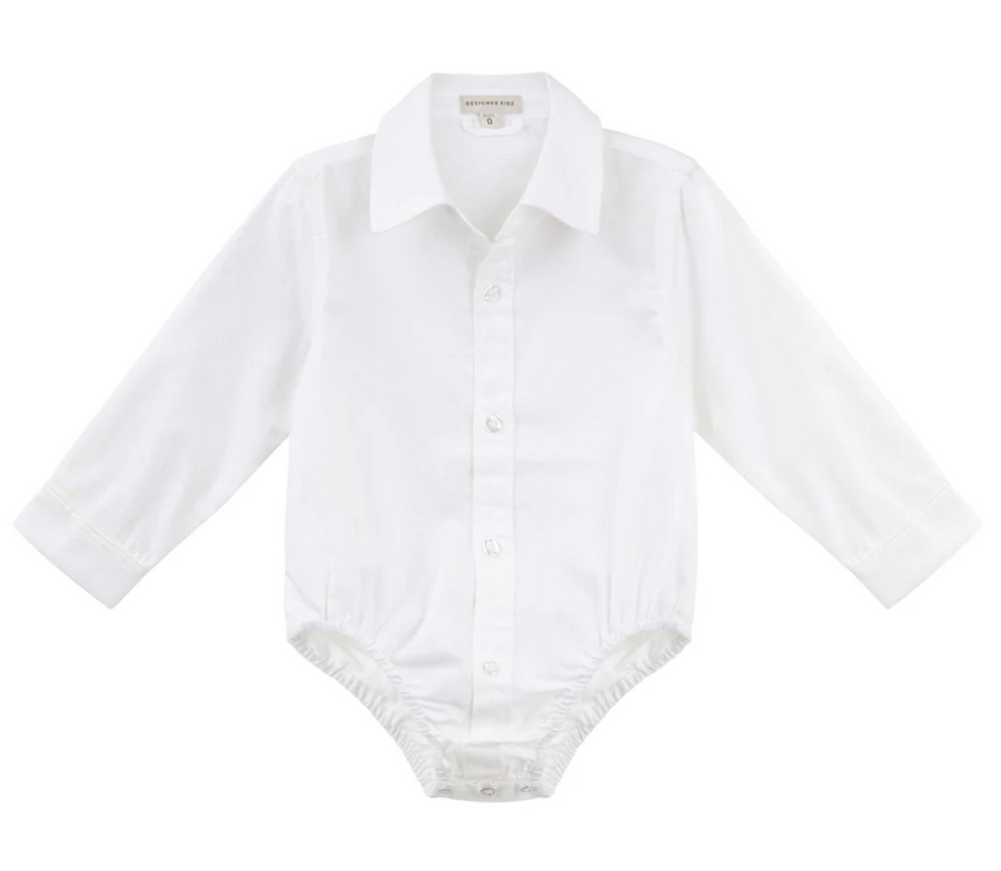 Designer Kidz Jackson Formal Romper - White