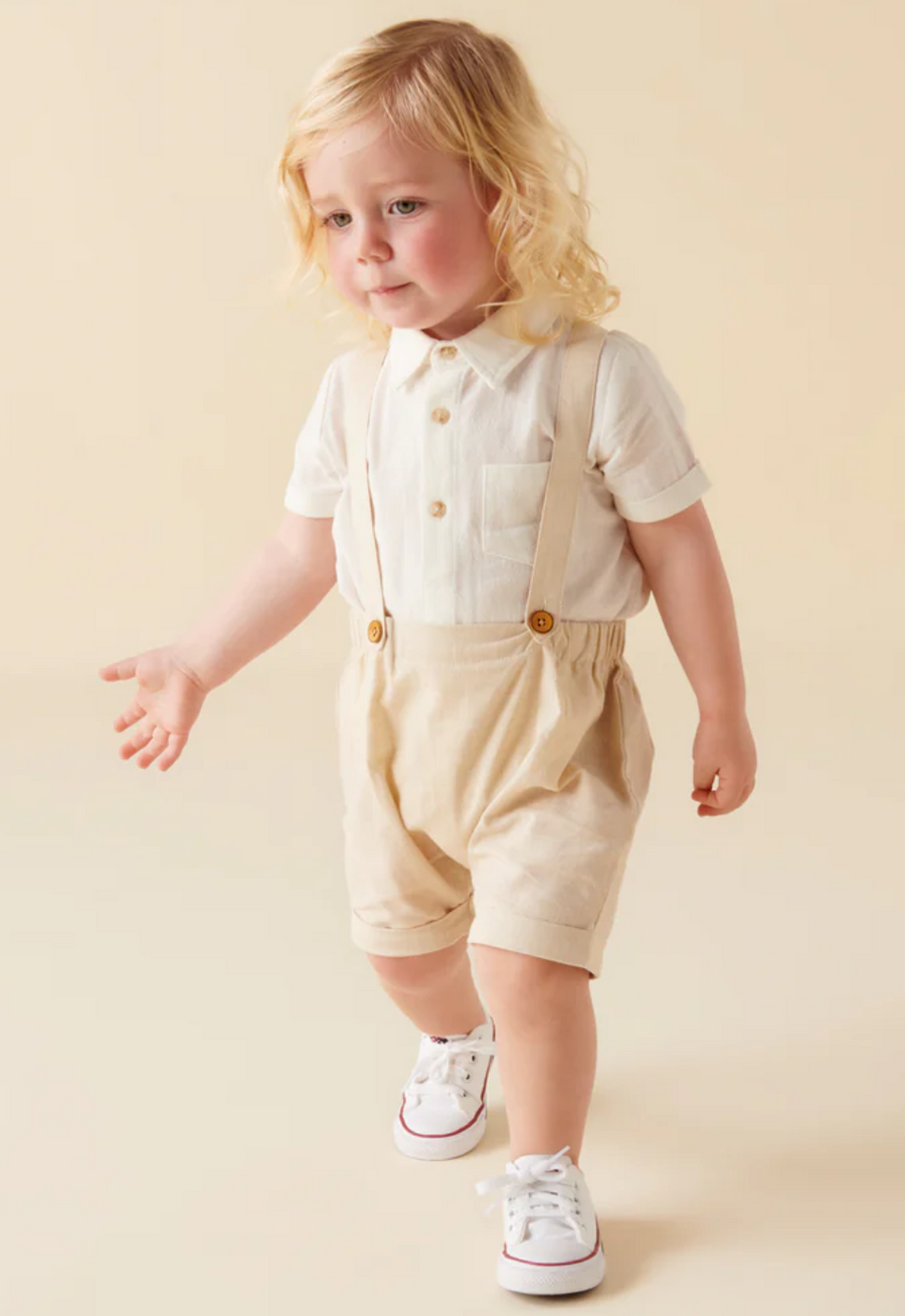 Finley Linen Suspender Shorts