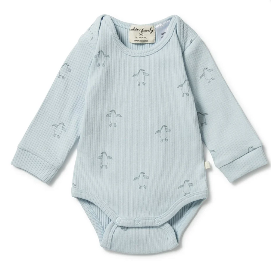 Wilson and Frenchy - Little Penguin Ribbed Bodysuit