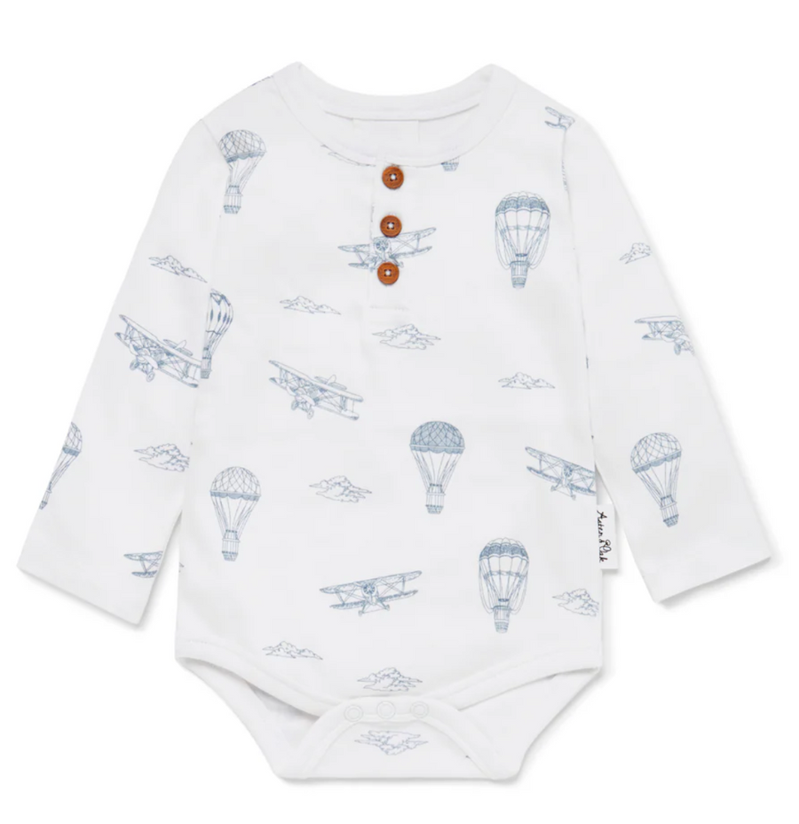 Aster and Oak - Air Balloon Henley Onesie