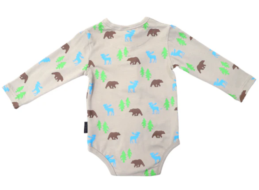 Korango - Bear Print Button up bodysuit