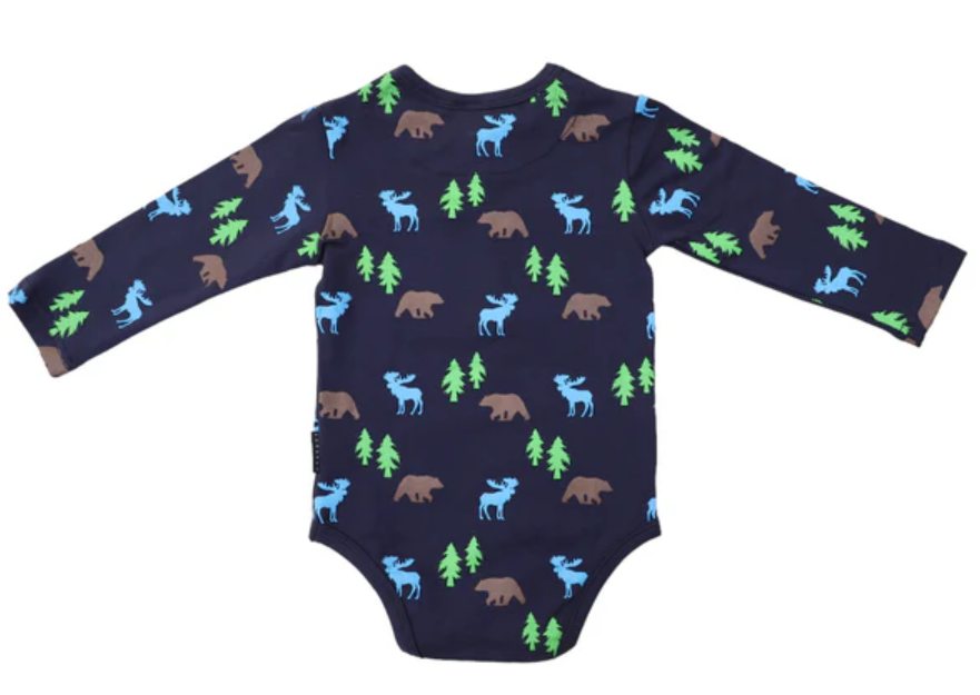 Korango - Bear Print Button up bodysuit