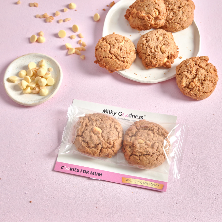 MilkyGoodness White Choc Macadamia lactation cookies