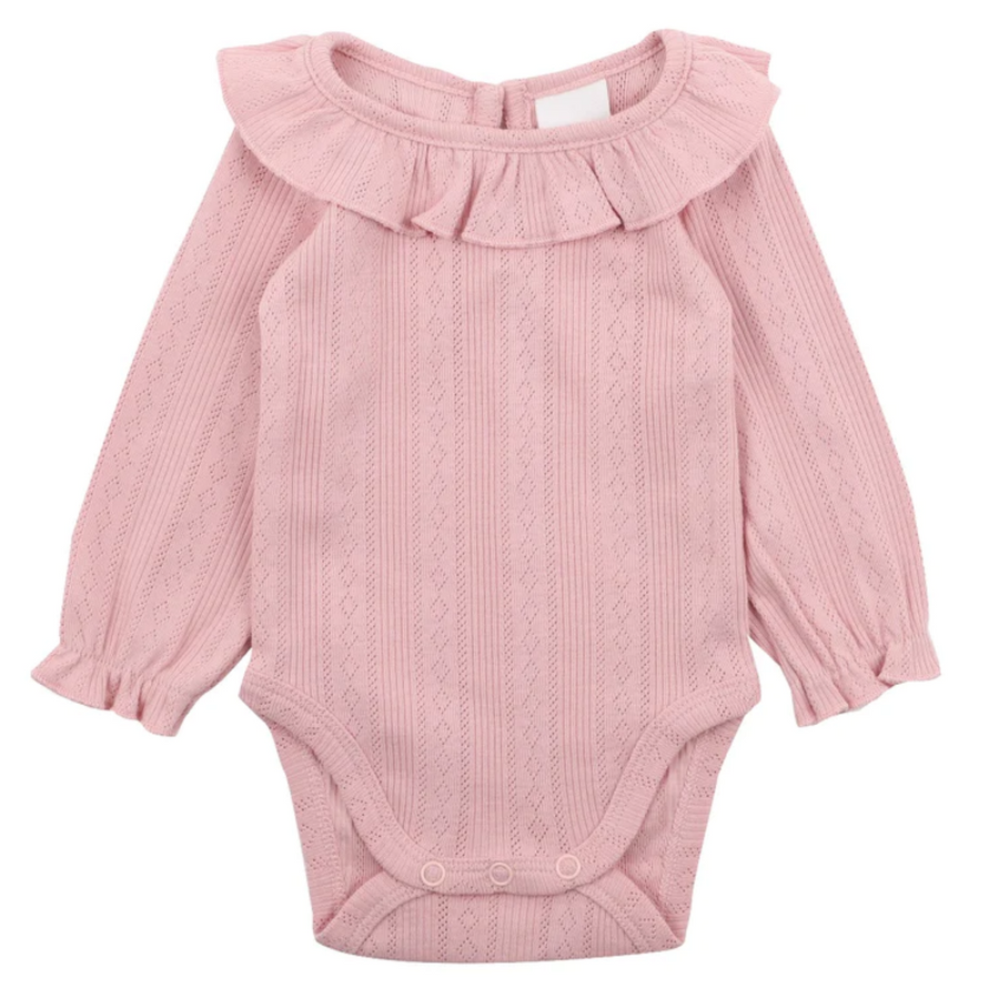 Bebe - Pointelle Long Sleeve Bodysuit